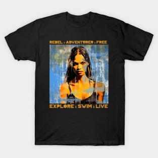 rebel adventurer, swimming v2 T-Shirt